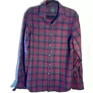 Men’s Kent And Curwen Blue & Purple Button Down Shirt 100% Cotton Size XL